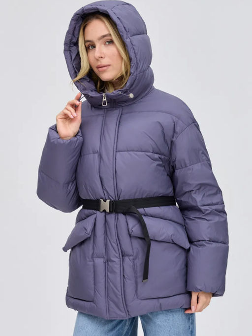 Укороченная куртка-пуховик с поясом БИО -ПУХ - Lawinter фото 7