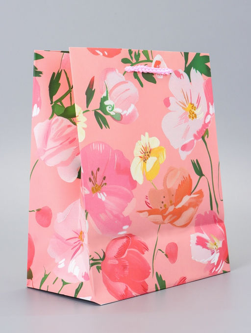 Цена за 2 шт. Пакет подарочный ламинированный Цветочное счастье 18?22.3?10 см