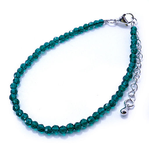 Браслет Шпинель с алмазной огранкой Изумрудный цвет 3мм