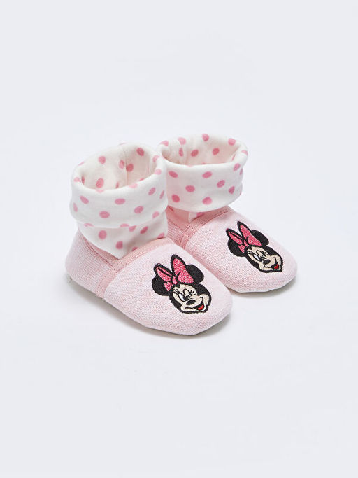 Minnie Mouse Lisansl? K?z Bebek ?orapl? Y?r?me ?ncesi Ev Ayakkab?s?