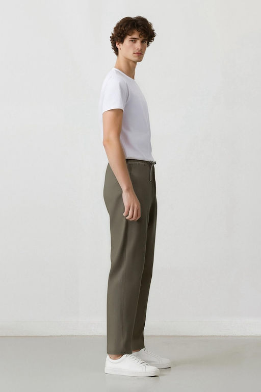 %100 Pamuk Relax Fit Rahat Kesim Yazl_k M_slin K_sa Pa_a Jogger Pantolon