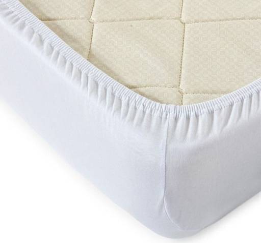 Трикотажная простыня на резинке (белая) 160*200 см. хлопок 100% - Лен поволжья фото 2