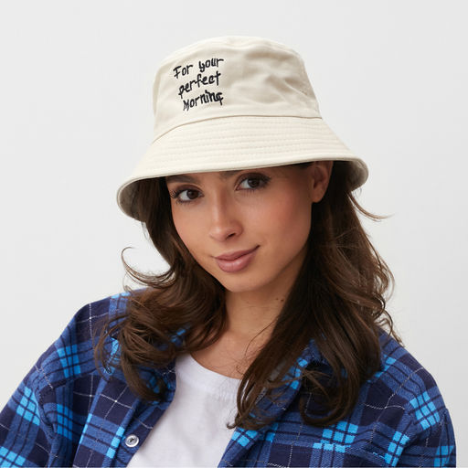 Панама MINAKU с надписями, бежевый, размер 56--58