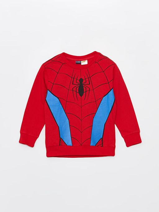 Bisiklet Yaka Spiderman Bask?l? Uzun Kollu Erkek ?ocuk Sweatshirt ve E?ofman Alt? - Waikiki фото 2