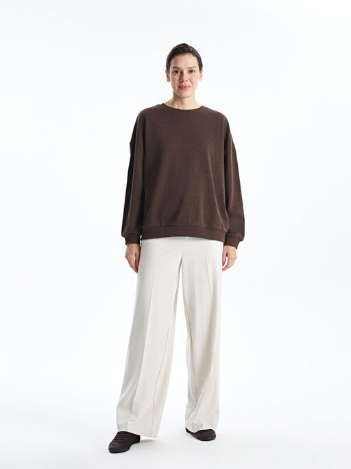 Bisiklet Yaka Oversize Kad?n Sweatshirt