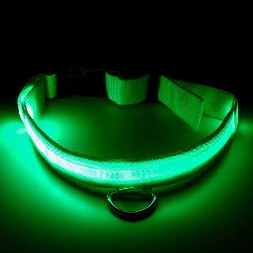 Ошейник с подсветкой, зарядка от USB, размер L, ОШ 41-52 см, 3 режима, зелёный - Пижон фото 7