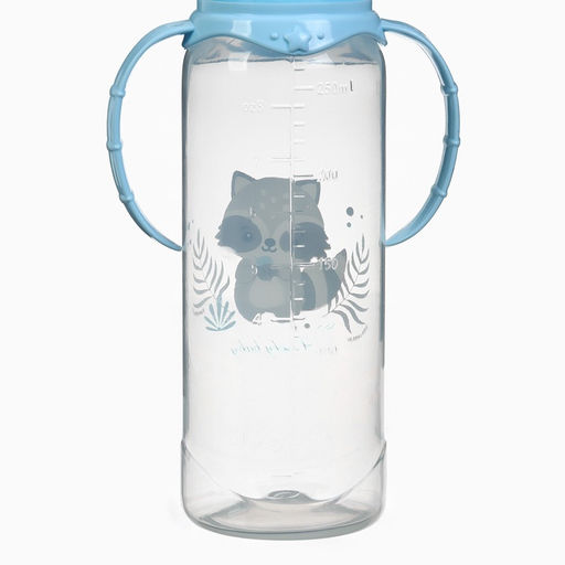 Бутылочка для кормления Крошка Я Lovely baby от 0 мес., 250 мл, с ручками, цилиндр, голубой