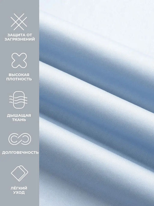 -30% Простыня на резинке 140х200х23 Моноспейс голубой - Ecotex фото 5