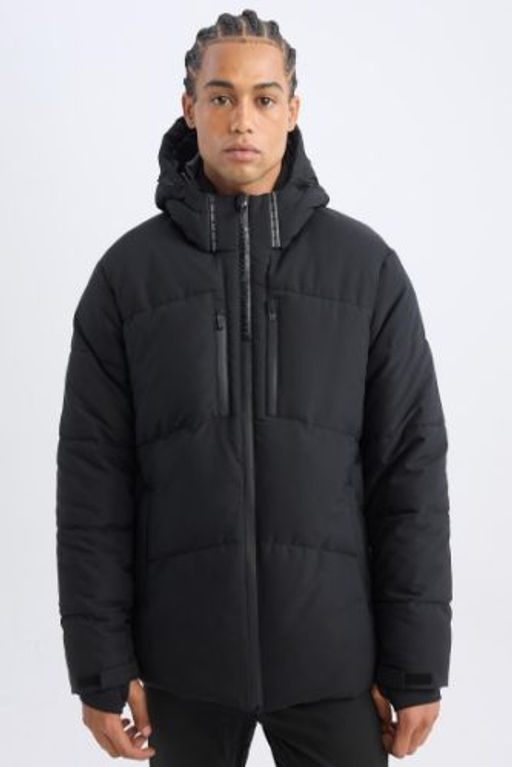 DefactoFit Sisme Mont Su Itici Slim Fit Dar Kesim Kapusonlu Fermuarl? Cepli