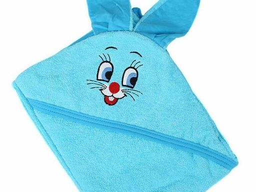 Уголок махровый детский Ушастик-БИРЮЗА 95*95 см. хлопок 100% - Лен поволжья фото 2