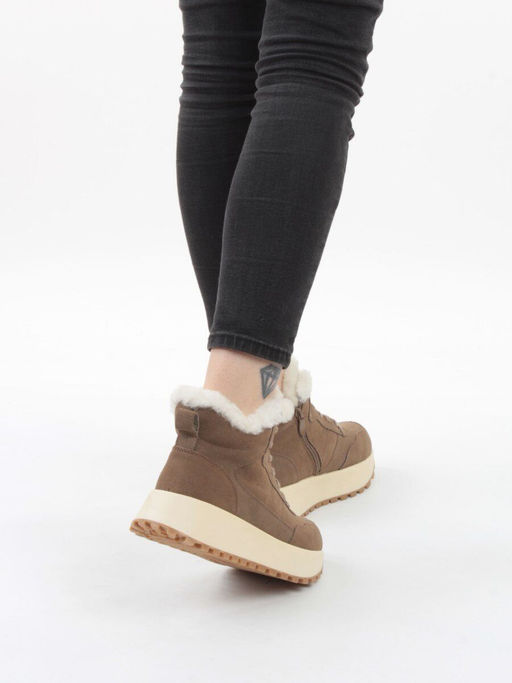 04-PAML08-2Z BROWN Ботинки зимние женские (натуральная замша, 100% шерсть, натуральный мех) - Фабричный китай фото 3