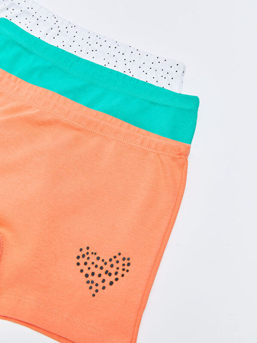 Bask?l? Pamuklu K?z ?ocuk Boxer 3l? - Waikiki фото 3