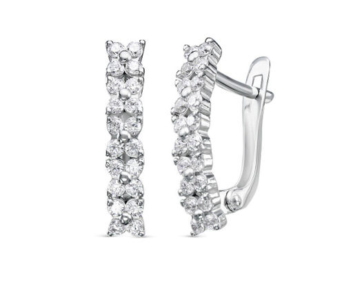 Серьги из серебра куб.циркон., В10-0697