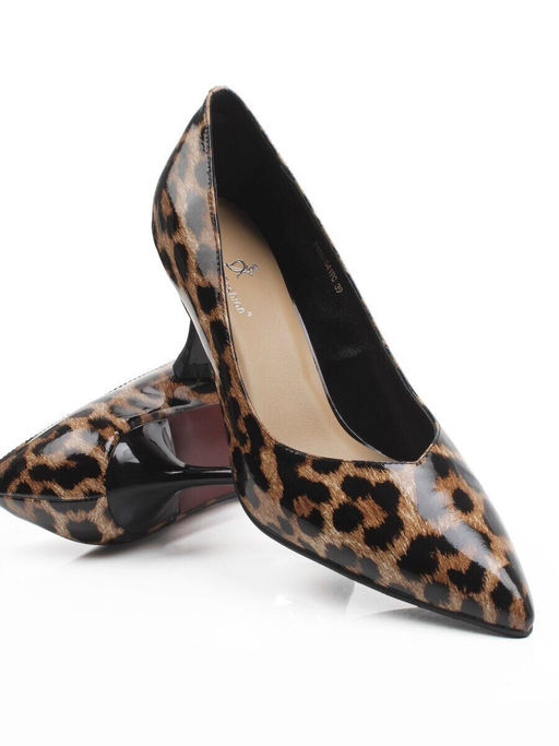 06-A43A-541PC BLACK/LEOPARD Туфли женские "Лодочки" (натуральная кожа)