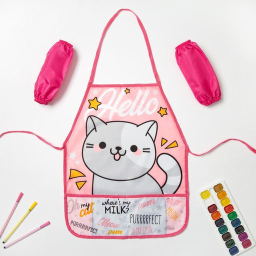 Фартук с нарукавниками детский Этель «Hello cat», 49×39 см
