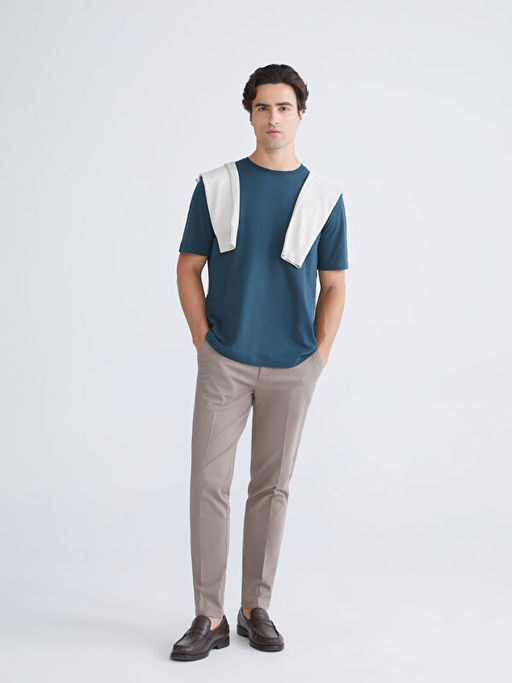 Bisiklet Yaka Penye Erkek Ti??rt