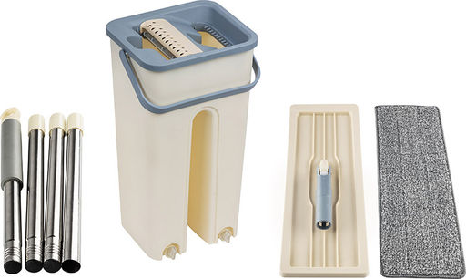 Швабра для пола с насадкой из микрофибры и ведром Clean hands beige 310486