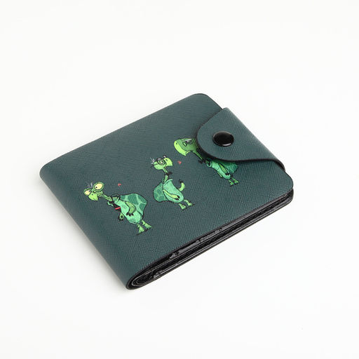 Кошелёк детский «Черепахи», маленький, на кнопке, зелёный