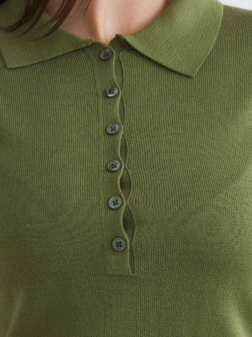 Polo Yaka Kad?n Triko Kazak