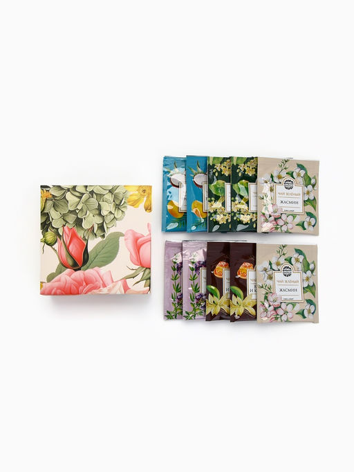 Подарочный набор Цветочный, чай, кофе молотый, сладости - Фабрика счастья фото 11