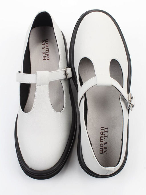 06-M47-12 WHITE Туфли женские (натуральная кожа)