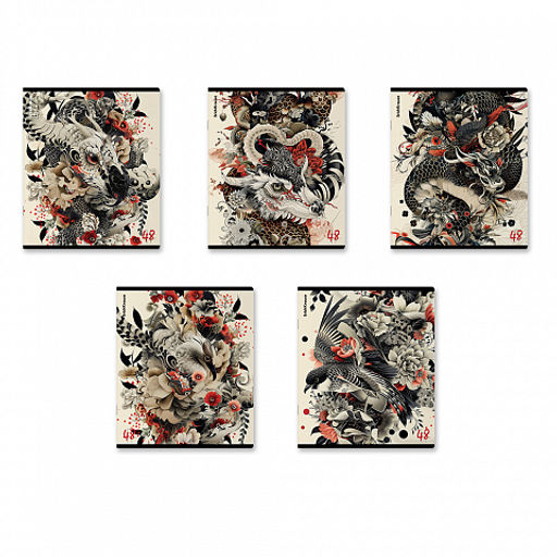 Цена за 5 шт. Тетрадь общая ученическая ErichKrause Ink Style, 48 листов, клетка_MIX-PACK фото 2