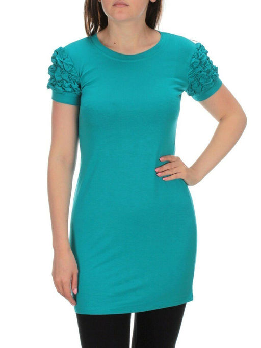 17251 TURQUOISE Туника женская (92% вискоза, 8% эластан)