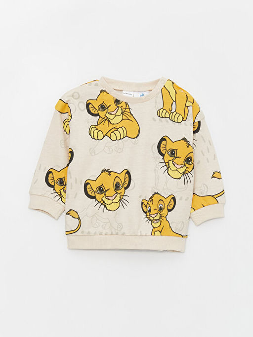 Bisiklet Yaka Aslan Kral Bask?l? Erkek Bebek Sweatshirt ve E?ofman Alt Tak?m 2li - Waikiki фото 2