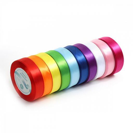 Лента атласная 20мм набор Радужный2 Magic4Hobby 10шт*22,5м (1м) пенопласт