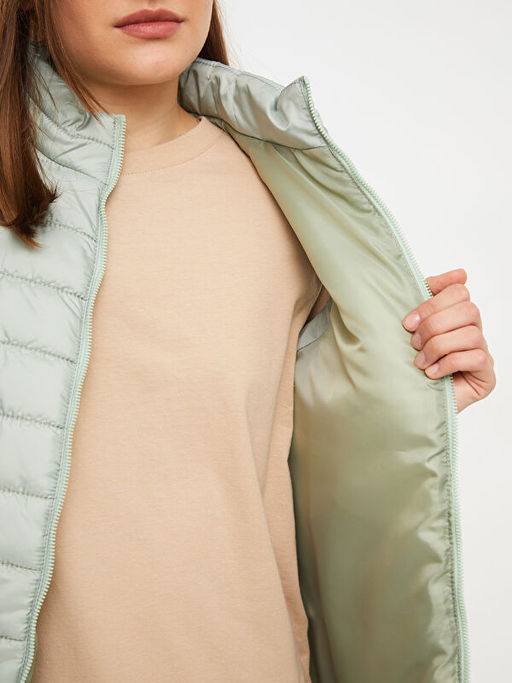 Kad?n Dik Yaka D?z Yelek