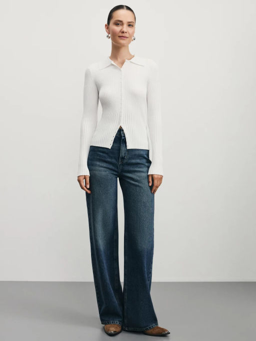 Облегающий джемпер поло из вискозы / Zarina фото 2