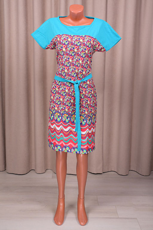 Платье трикотажное с поясом (210-20) - Плиона фото 2