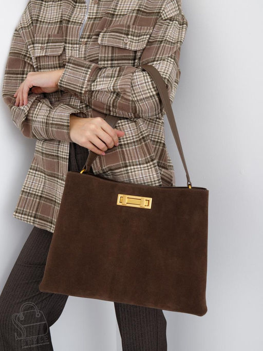 Сумка женская кожаная 1087MF khaki Polina&Eiterou