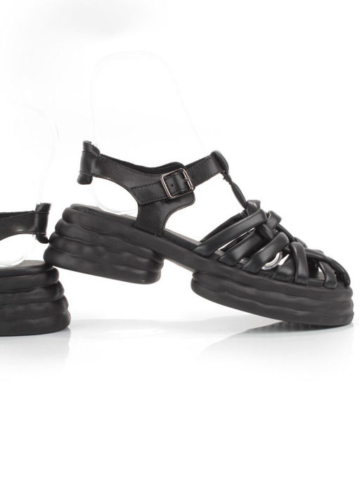 08-PEAG48-1 BLACK Босоножки женские (натуральная кожа) - Фабричный китай фото 11