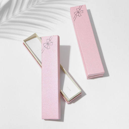 Цена за 6 шт. Коробочка подарочная под браслет/цепочку/часы «Бантик», 21×4, цвет розовый