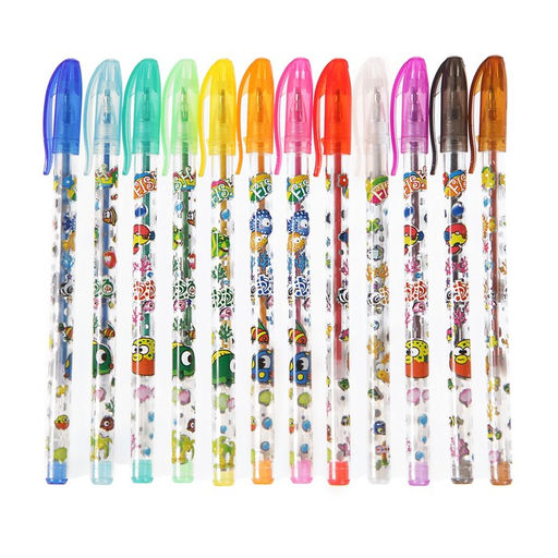 Набор гелевых ручек, 12 цветов, металлик, корпус с рисунком, в блистере на кнопке - Calligrata фото 10