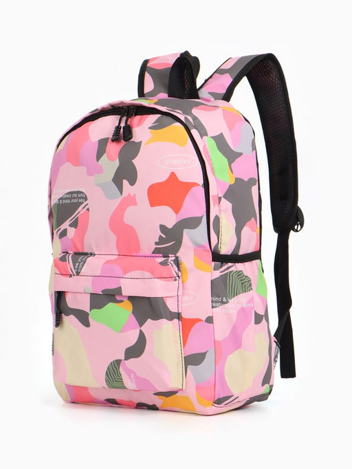 Рюкзак школьный на молнии, с карманами, с абстрактным рисунком, размер 30?13?42 см, с принтом, чёрный