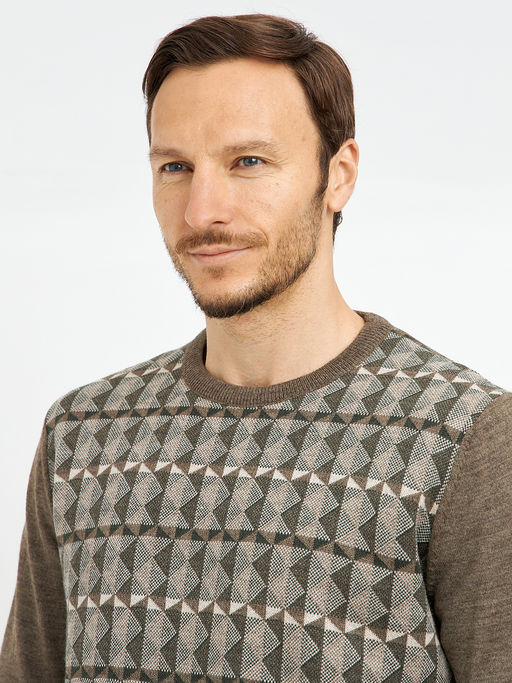 джемпер мужской с ромбами с добавлением шерсти - Glenfield фото 10