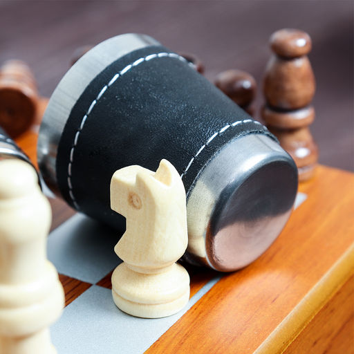 Набор подарочный Шахматы Фляжка 200 мл с шахматами + 4 стопки 25 мл , воронка / FL-172 /уп 20/