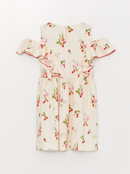 Bisiklet Yaka Desenli K?sa Kollu K?z ?ocuk Elbise - Waikiki фото 2