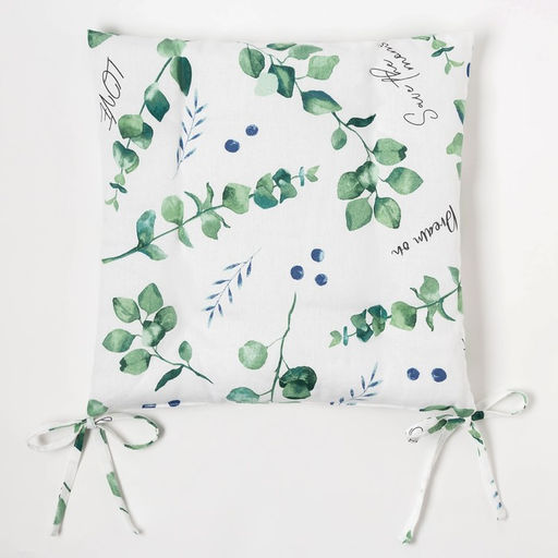 Сидушка на стул Доляна Eucalyptus 42х42х7 см, 100% хлопок, 164 г/м2  фото 5