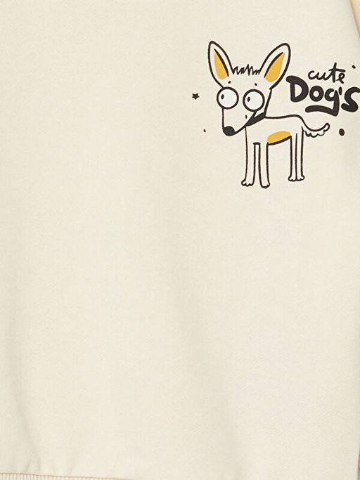 Bask?l? Erkek Bebek Sweatshirt ve E?ofman Alt 2li Tak?m - Waikiki фото 3