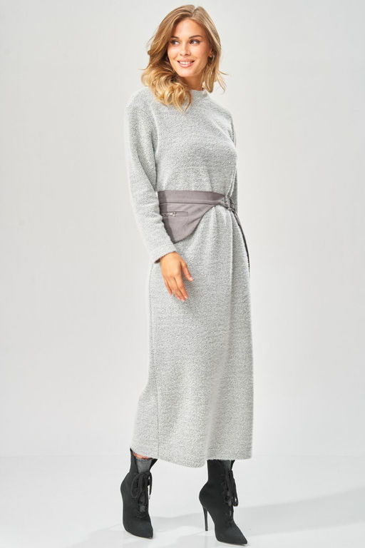 Платье LAIKONY 573 серый диагональ  фото 5