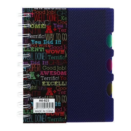 Блокнот на гребне А6, 100 листов, линия, обложка пластик, с разделителями Граффити, МИКС - Calligrata фото 3