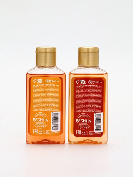 Подарочный набор новогодний: гель для душа 2 шт х 100 мл, мочалка для тела, аромат мандарин и тыква, URAL LAB