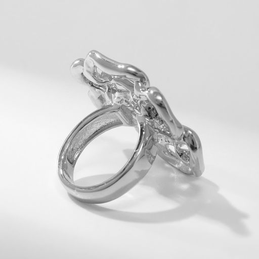 Кольцо металл Цветок роза, цвет серебро, размер 16 - Qf фото 2