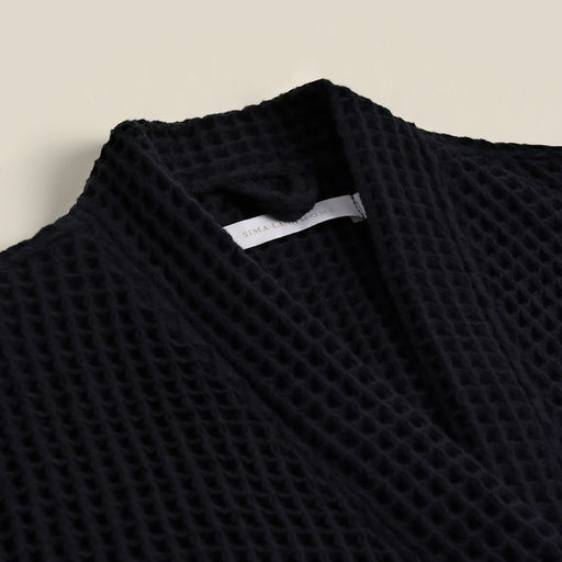 Халат вафельный мужской SL HOME: Boho «Дарк Маре», размер M, хлопок 100%, чёрный