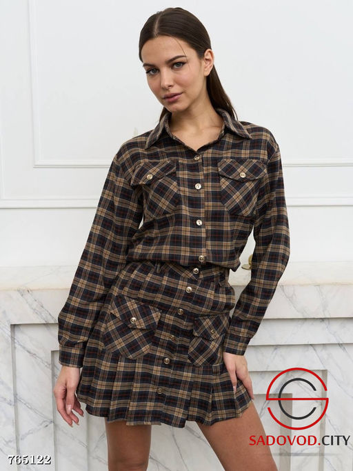 Женский костюм с юбкой в клетку - Bruno фото 6
