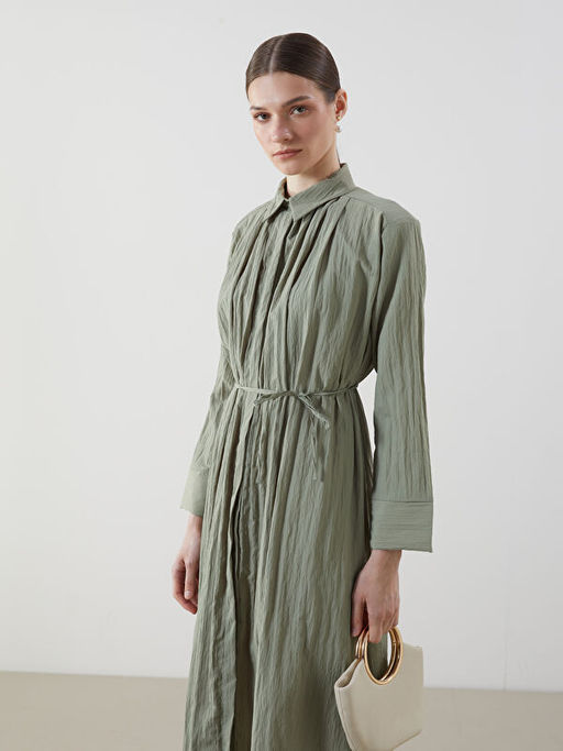 Oversize Dokulu Kad?n G?mlek Elbise