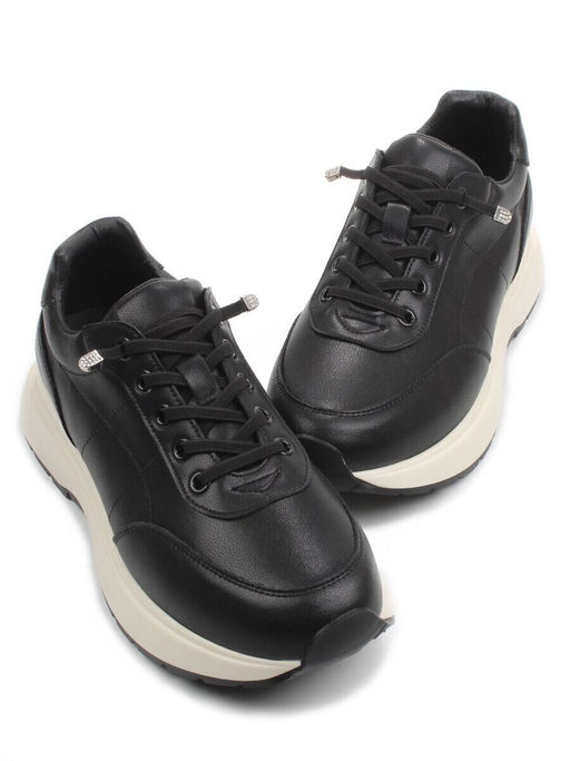 03-A970-1 BLACK Кроссовки женские (натуральная кожа)